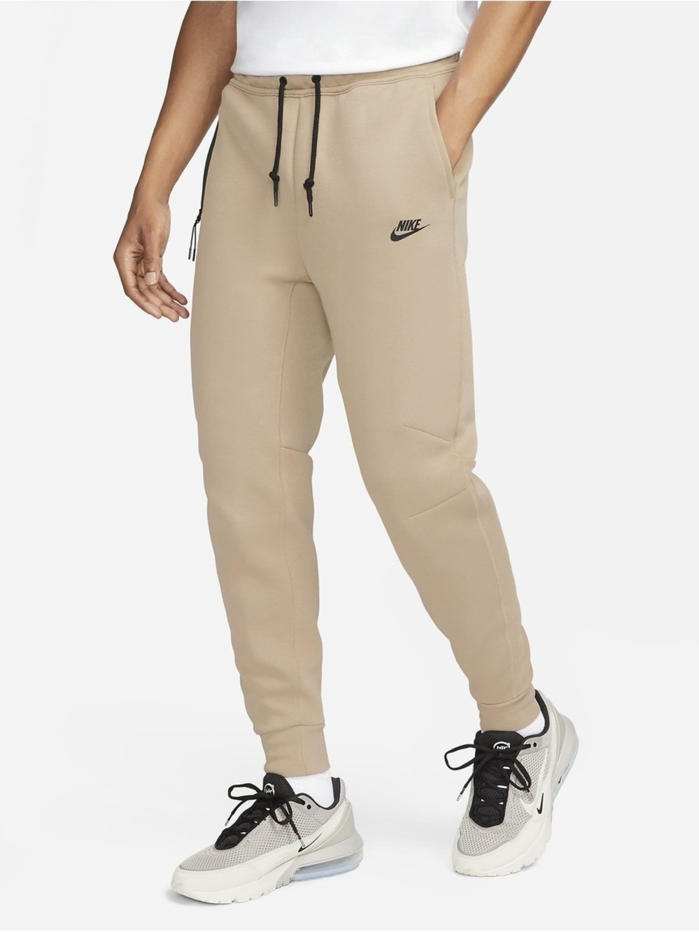 Nike Tech Fleece Joggers Pants Cuffed Khaki Beige Men